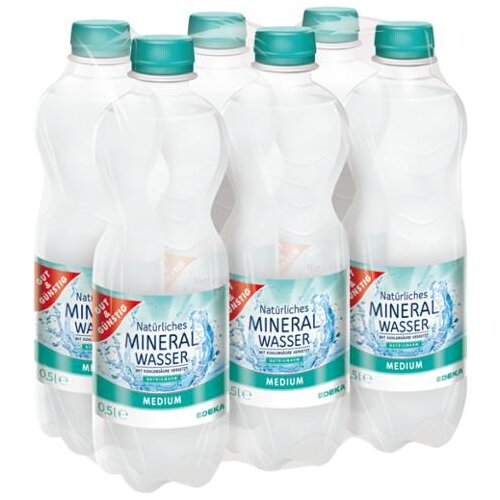Gut & Günstig Mineralwasser Medium 6x0,5l Träger