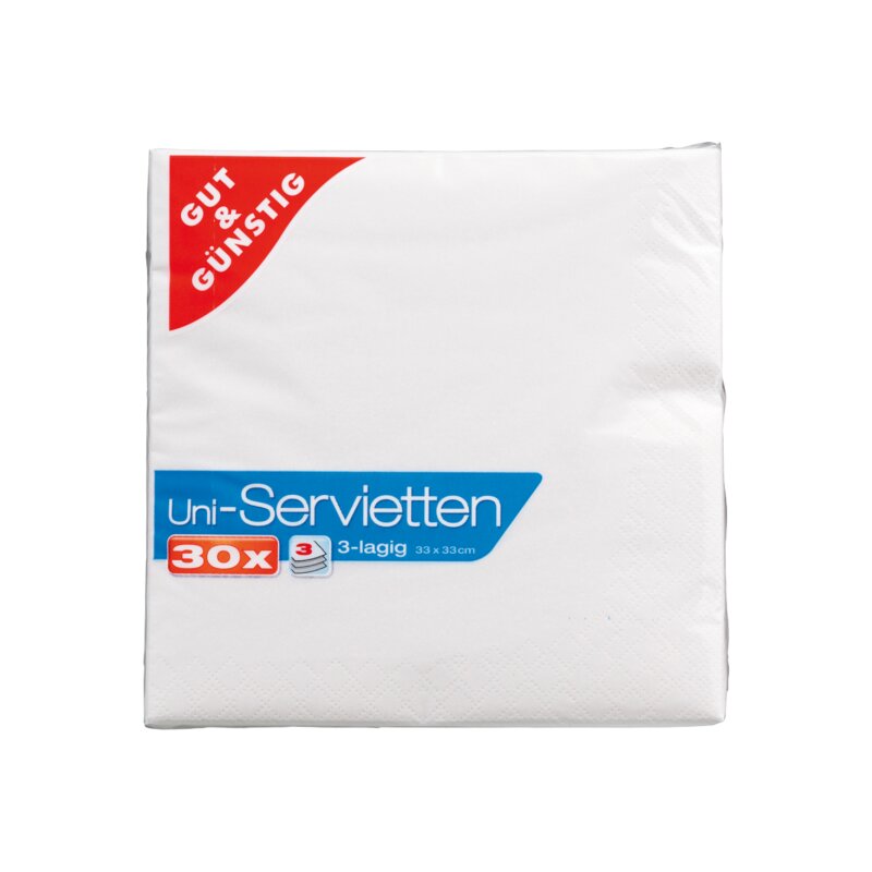 Gut & Günstig Servietten Weiß 30er Lebens