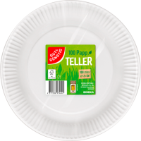 Gut & Günstig Pappteller rund weiß 23cm 100St