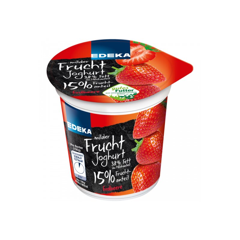 Edeka Fruchtjoghurt Erdbeere 3,8% Fett 150g - Lebensmittel-Versand.eu