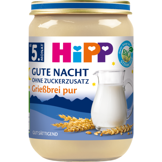 Bio Hipp Gute Nacht Brei Grießbrei pur ab 4.Monat 190g