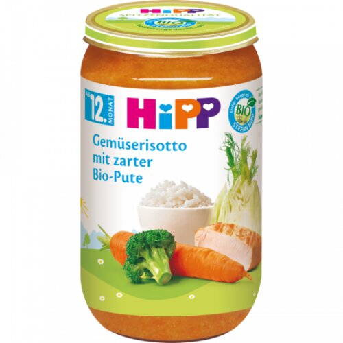 Bio Hipp Pasta Bambini Gemüserisotto mit zarter Pute ab 12.Monat 250g