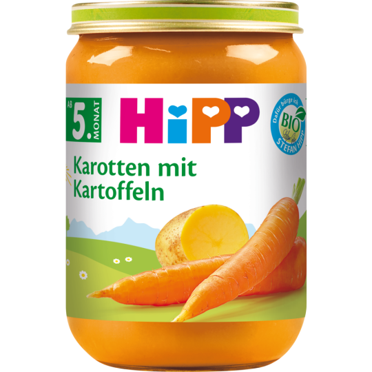 Bio Hipp Gemüse Frühkarotten mit Kartoffeln nach dem 4.Monat 190g