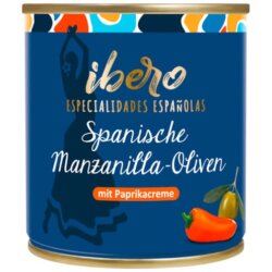 Ibero Manzanilla Oliven mit Paprikapaste 200g