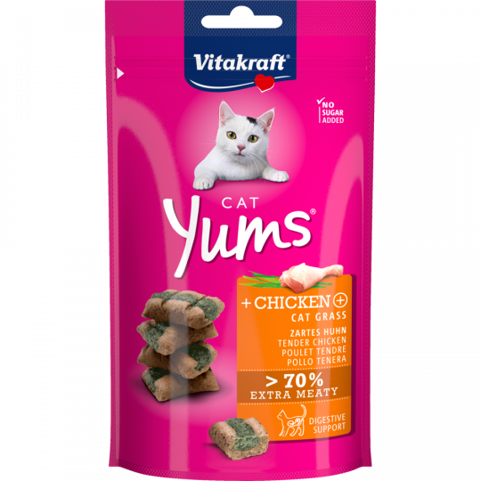 Vitak.Yums Huhn&Katzengras 40g