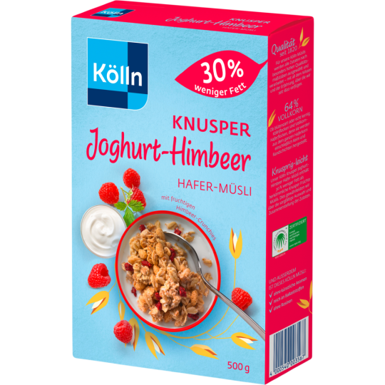 Kölln Knusper Müsli Joghurt Himbeer 30% weniger Fett 500g