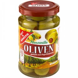 Gut & Günstig Oliven grün mit Paprikapaste...