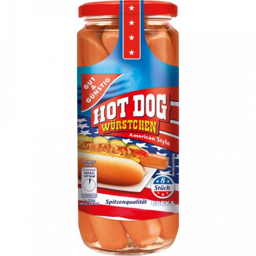 Gut & Günstig Hot Dog Würstchen 8er 665g