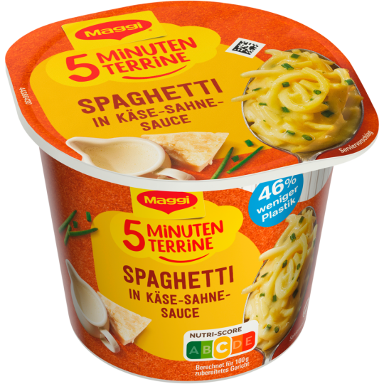 Maggi 5 Minuten Terrine Spaghetti Käse Sahne Sauce 62g