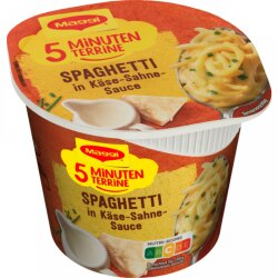 Maggi 5 Minuten Terrine Spaghetti Käse Sahne Sauce 62g