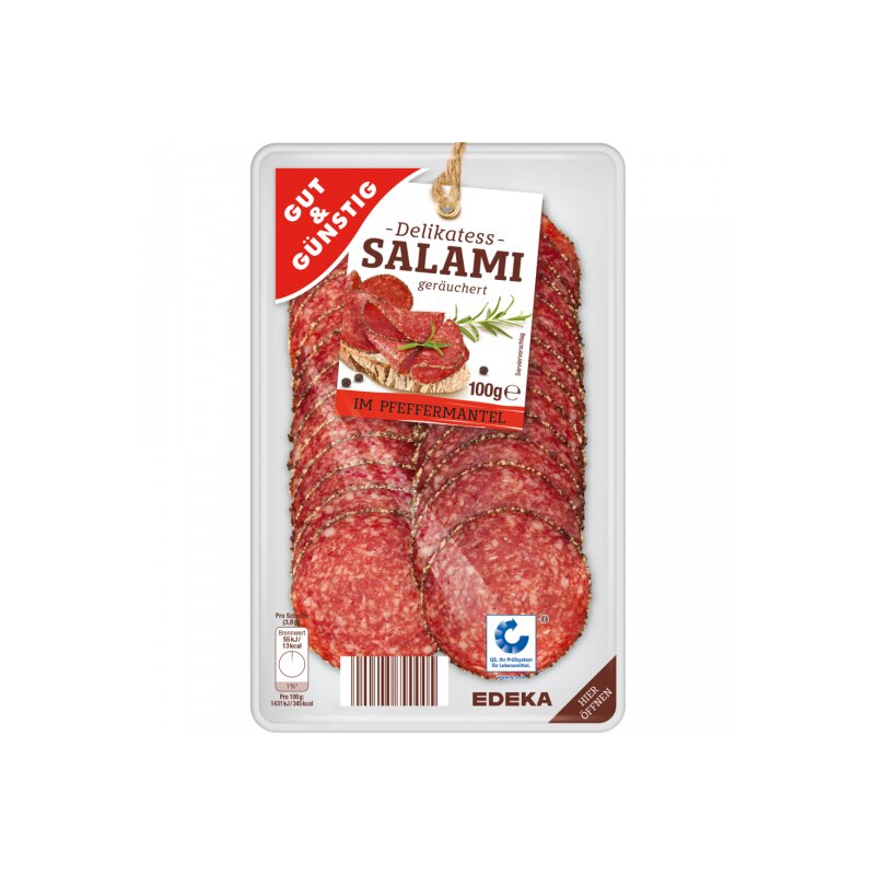 Gut & Günstig Salami im Pfeffermantel 100g | Billiger Montag