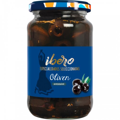 Ibero schwarze Oliven entsteint 330 g