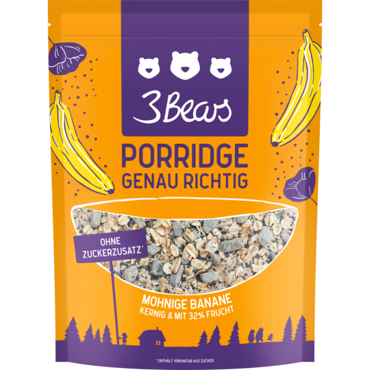 3Bears Mohnige Banane Porridge 400g