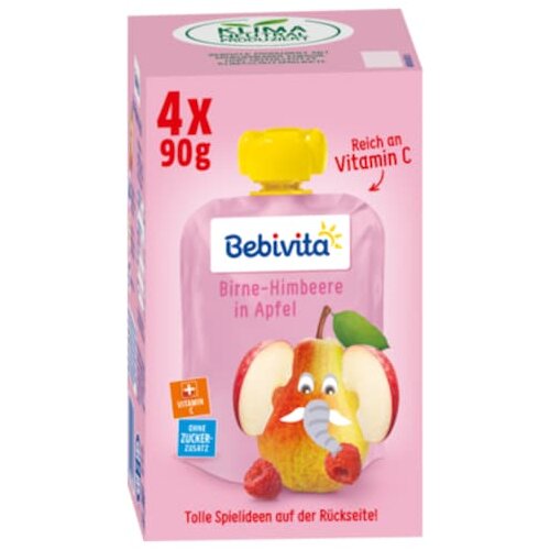 Bebivita Birne & Himbeere & Apfel 4x90g