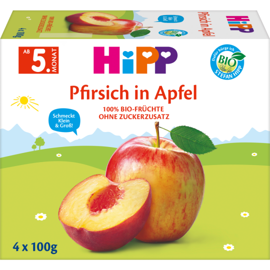 Bio Hipp Pfirsich in Apfel 4x100g