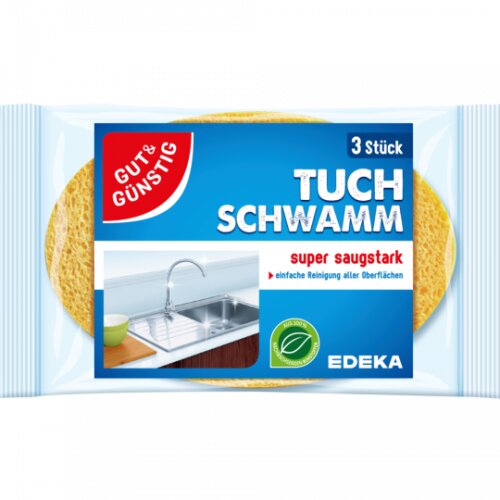 Gut & Günstig Tuchschwamm oval 3ST