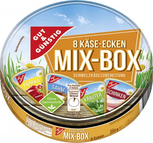 Gut & Günstig Schmelzkäse Ecken Mix 52%250g