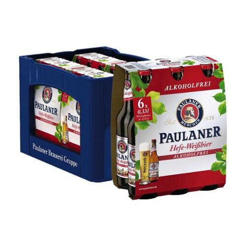 Paulaner Hefe-Weißbier Alkoholfrei 4x6x0,33l Kiste