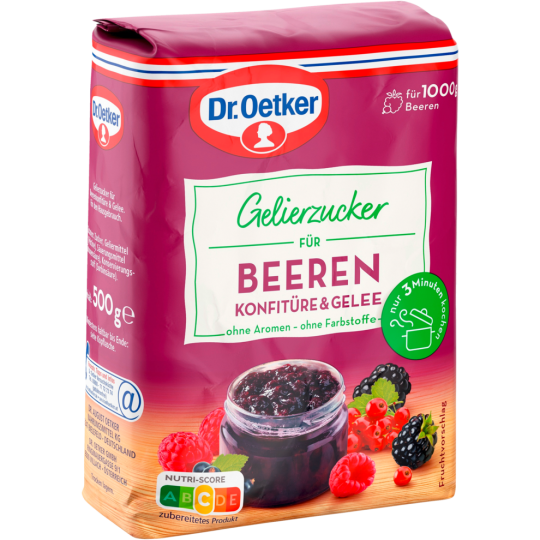 Dr.Oetker Gelierzucker für Beerenkonfitüre für 1kg 500g