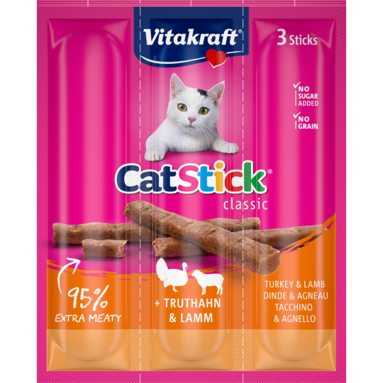 Vitakraft Cat-Stick Mini Truthahn/Lamm 3x6g