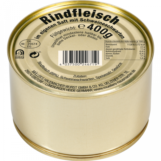 Müllers Rindfleisch im eigenem Saft 400g