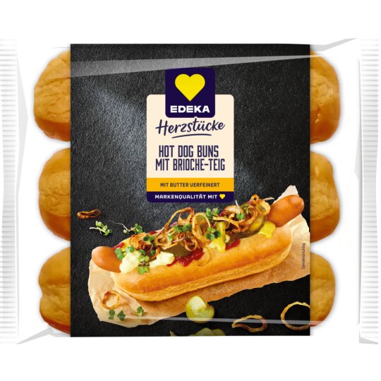EDEKA Brioche Hot Dog Buns 6ST 270g LebensmittelVersand.eu Leben