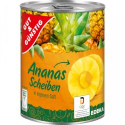 Gut & Günstig Ananas Scheiben in Saft 820g