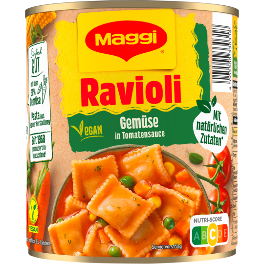 Maggi Gemüse Ravioli in Tomaten-Gemüsesauce 800g