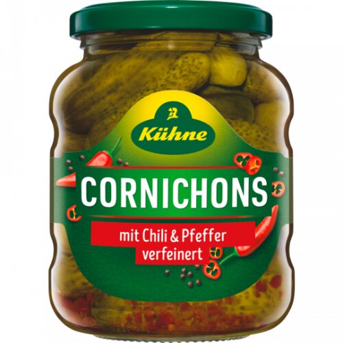 Kühne Cornichons Chili&Pfeffer 330g
