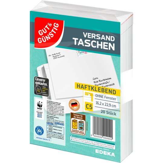 Gut & Günstig Versandtaschen DIN C5 weiß 20ST