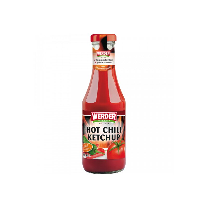 Werder Hot Chili-Ketchup 450ml - Lebensmittel-Versand.eu | Lebensmitt