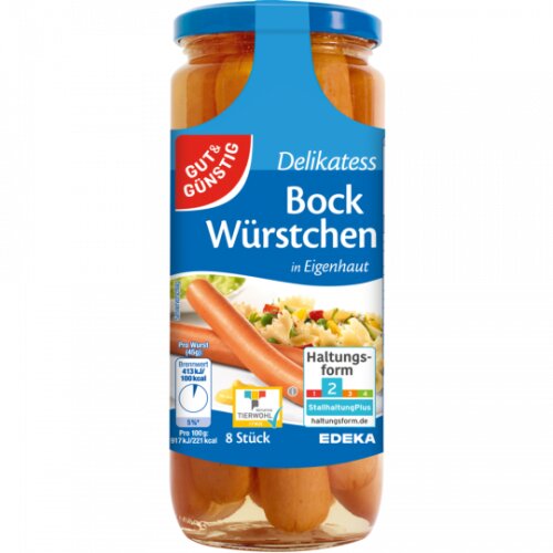 Gut & Günstig Delikatess Bockwürstchen 8ST 530g