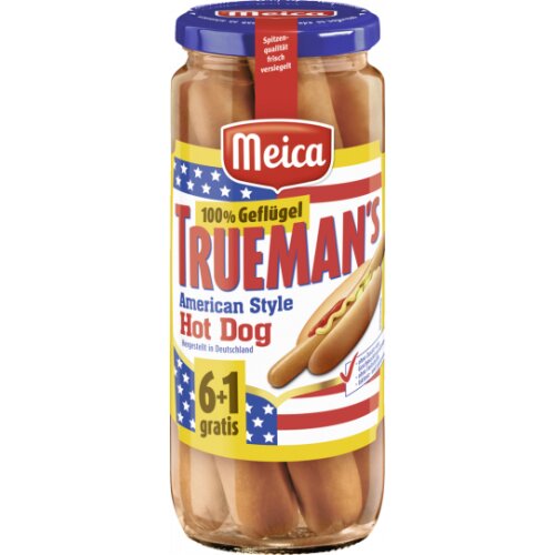 Meica Truemans 100% Geflügel Hot Dog 6+1 Stück 540g