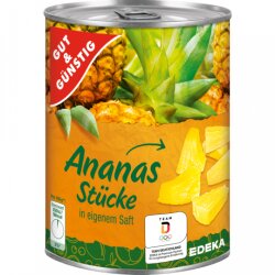Gut & Günstig Ananas Stücke in Saft 565g