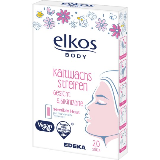 EDEKA Elkos Kaltwachsstreifen Gesicht 20er