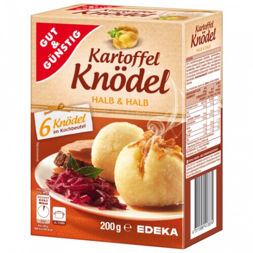 Gut & Günstig Kartoffel-Knödel halb&halb in Kochbeuteln...