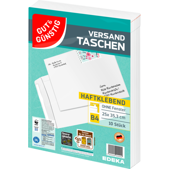 Gut & Günstig Versandtasche weiß B4
