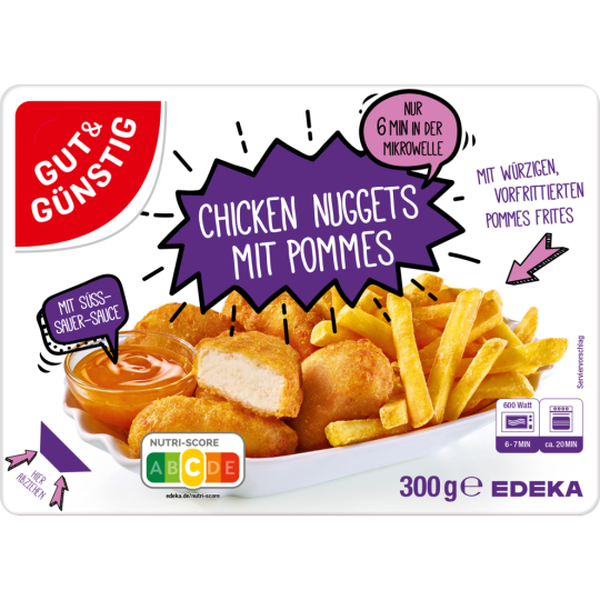 Gut & Günstig Chicken Nuggets & Pommes & Dip 300g