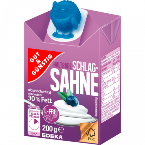Gut & Günstig Haltbare Schlag- Sahne 30% 200g