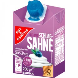 Gut & Günstig Haltbare Schlag- Sahne 30% 200g