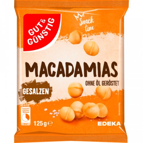 Gut & Günstig Macadamias geröstet gesalzen 125g