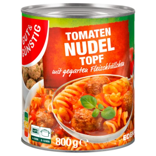 Gut & Günstig Tomaten Nudeltopf mit Fleischbällchen 800g