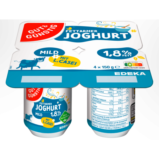 Gut & Günstig Joghurt L.casei 1,8% 4x150g