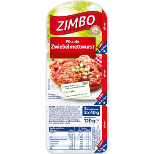 Zimbo Pikantes Zwiebelmett 3x40g