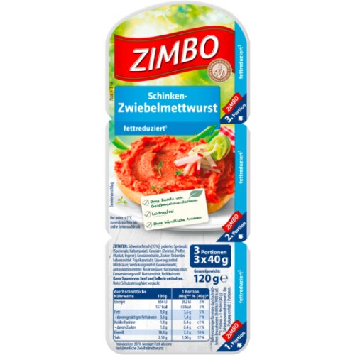 Zimbo Schinken Zwiebelmett 3x40g