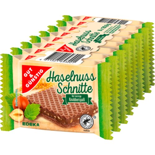 Gut & Günstig Haselnuss-Schnitte 8x20,8g