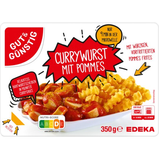 Gut & Günstig Currywurst mit Pommes 350g