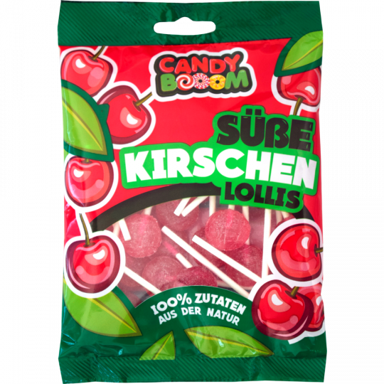 Candy Rote Kirschen Lollis 100g