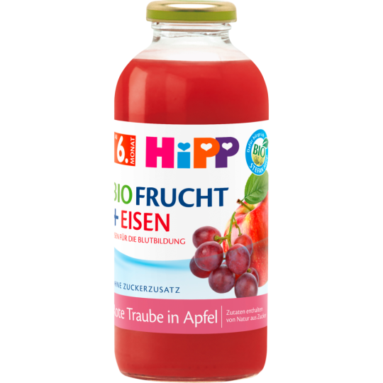 BioHipp Rot.Tr.Apfel Eisen0,5l