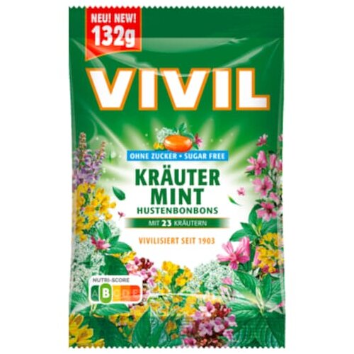 Vivil Kräuter-Mint ohne Zucker 132g
